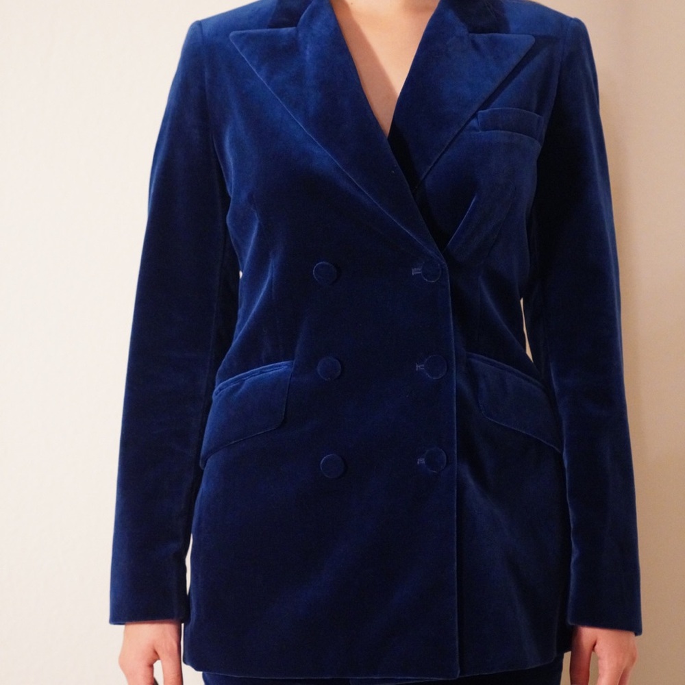 Etro Royal Blue Velvet Women's Blazer EU 40 size